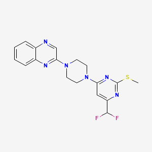 molecular formula C18H18F2N6S B15117920 2-{4-[6-(Difluoromethyl)-2-(methylsulfanyl)pyrimidin-4-yl]piperazin-1-yl}quinoxaline 