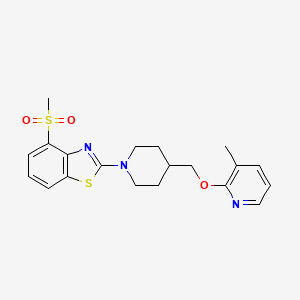 molecular formula C20H23N3O3S2 B15117924 4-Methanesulfonyl-2-(4-{[(3-methylpyridin-2-yl)oxy]methyl}piperidin-1-yl)-1,3-benzothiazole 