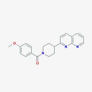 molecular formula C21H21N3O2 B15117955 2-[1-(4-Methoxybenzoyl)piperidin-4-yl]-1,8-naphthyridine 