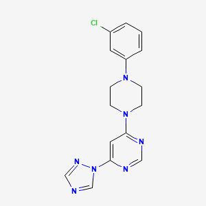 4-[4-(3-chlorophenyl)piperazin-1-yl]-6-(1H-1,2,4-triazol-1-yl)pyrimidine