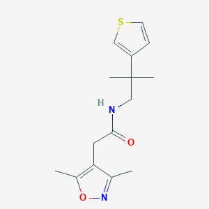 molecular formula C15H20N2O2S B15117976 2-(3,5-dimethyl-1,2-oxazol-4-yl)-N-[2-methyl-2-(thiophen-3-yl)propyl]acetamide 