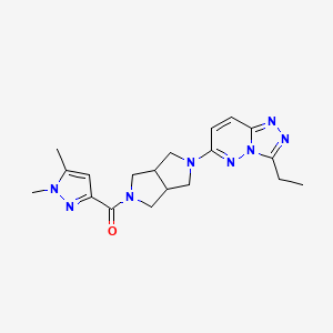 molecular formula C19H24N8O B15117978 3-(5-{3-ethyl-[1,2,4]triazolo[4,3-b]pyridazin-6-yl}-octahydropyrrolo[3,4-c]pyrrole-2-carbonyl)-1,5-dimethyl-1H-pyrazole 