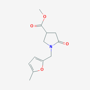 Methyl 1-[(5-methylfuran-2-yl)methyl]-5-oxopyrrolidine-3-carboxylate