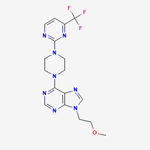 9-(2-methoxyethyl)-6-{4-[4-(trifluoromethyl)pyrimidin-2-yl]piperazin-1-yl}-9H-purine