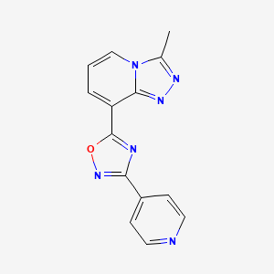 molecular formula C14H10N6O B15118011 4-(5-{3-Methyl-[1,2,4]triazolo[4,3-a]pyridin-8-yl}-1,2,4-oxadiazol-3-yl)pyridine 