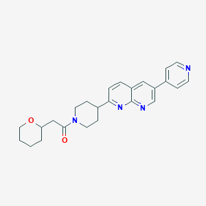 molecular formula C25H28N4O2 B15118032 2-(Oxan-2-yl)-1-{4-[6-(pyridin-4-yl)-1,8-naphthyridin-2-yl]piperidin-1-yl}ethan-1-one 