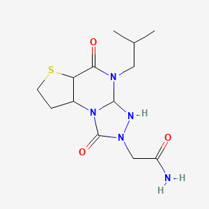 2-[8-(2-Methylpropyl)-7,12-dioxo-5-thia-1,8,10,11-tetraazatricyclo[7.3.0.0^{2,6}]dodeca-2(6),3,9-trien-11-yl]acetamide