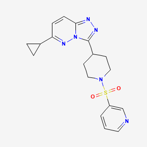 molecular formula C18H20N6O2S B15118071 3-[(4-{6-Cyclopropyl-[1,2,4]triazolo[4,3-b]pyridazin-3-yl}piperidin-1-yl)sulfonyl]pyridine 