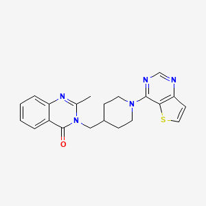 molecular formula C21H21N5OS B15118110 2-Methyl-3-[(1-{thieno[3,2-d]pyrimidin-4-yl}piperidin-4-yl)methyl]-3,4-dihydroquinazolin-4-one 