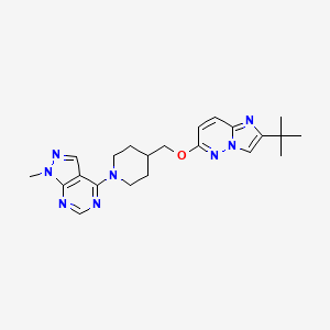 molecular formula C22H28N8O B15118118 4-[({2-tert-butylimidazo[1,2-b]pyridazin-6-yl}oxy)methyl]-1-{1-methyl-1H-pyrazolo[3,4-d]pyrimidin-4-yl}piperidine 