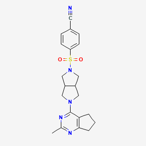 4-[(5-{2-methyl-5H,6H,7H-cyclopenta[d]pyrimidin-4-yl}-octahydropyrrolo[3,4-c]pyrrol-2-yl)sulfonyl]benzonitrile