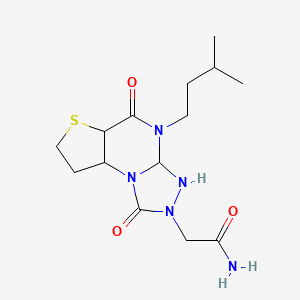 2-[8-(3-Methylbutyl)-7,12-dioxo-5-thia-1,8,10,11-tetraazatricyclo[7.3.0.0^{2,6}]dodeca-2(6),3,9-trien-11-yl]acetamide