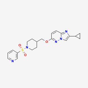 molecular formula C20H23N5O3S B15118204 3-({4-[({2-Cyclopropylimidazo[1,2-b]pyridazin-6-yl}oxy)methyl]piperidin-1-yl}sulfonyl)pyridine 