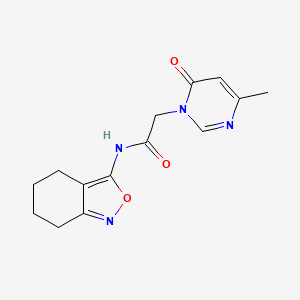 molecular formula C14H16N4O3 B15118213 2-(4-methyl-6-oxo-1,6-dihydropyrimidin-1-yl)-N-(4,5,6,7-tetrahydro-2,1-benzoxazol-3-yl)acetamide 