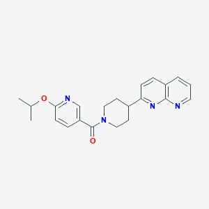 molecular formula C22H24N4O2 B15118241 2-{1-[6-(Propan-2-yloxy)pyridine-3-carbonyl]piperidin-4-yl}-1,8-naphthyridine 