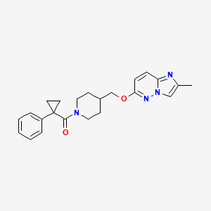 molecular formula C23H26N4O2 B15118250 4-[({2-Methylimidazo[1,2-b]pyridazin-6-yl}oxy)methyl]-1-(1-phenylcyclopropanecarbonyl)piperidine 