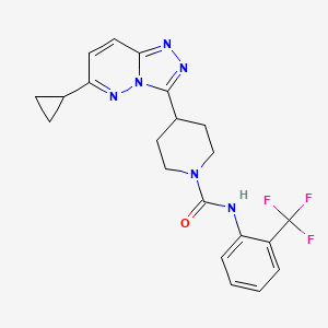 molecular formula C21H21F3N6O B15118277 4-{6-cyclopropyl-[1,2,4]triazolo[4,3-b]pyridazin-3-yl}-N-[2-(trifluoromethyl)phenyl]piperidine-1-carboxamide 