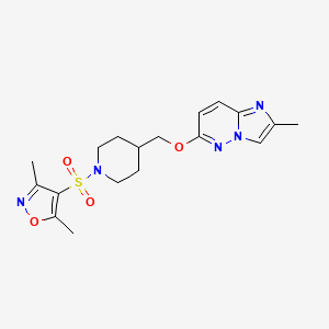 1-[(3,5-Dimethyl-1,2-oxazol-4-yl)sulfonyl]-4-[({2-methylimidazo[1,2-b]pyridazin-6-yl}oxy)methyl]piperidine