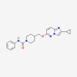 molecular formula C22H25N5O2 B15118291 4-[({2-cyclopropylimidazo[1,2-b]pyridazin-6-yl}oxy)methyl]-N-phenylpiperidine-1-carboxamide 