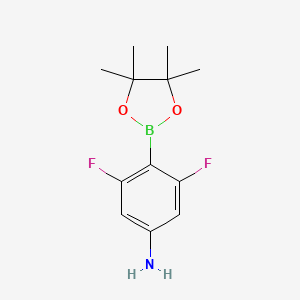 molecular formula C12H16BF2NO2 B1511831 3,5-Difluoro-4-(4,4,5,5-tetramethyl-1,3,2-dioxaborolan-2-YL)aniline 