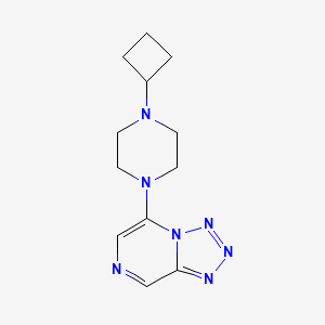 molecular formula C12H17N7 B15118319 1-Cyclobutyl-4-{[1,2,3,4]tetrazolo[1,5-a]pyrazin-5-yl}piperazine 