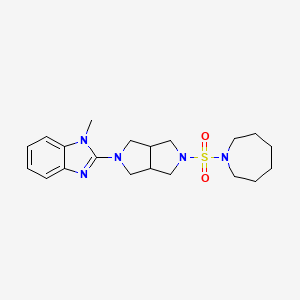 molecular formula C20H29N5O2S B15118320 2-[5-(azepane-1-sulfonyl)-octahydropyrrolo[3,4-c]pyrrol-2-yl]-1-methyl-1H-1,3-benzodiazole 