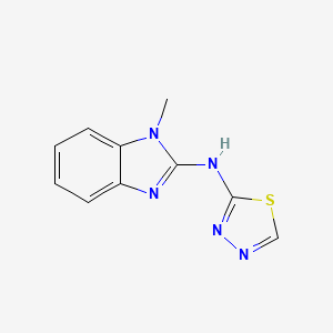 molecular formula C10H9N5S B15118346 1-methyl-N-(1,3,4-thiadiazol-2-yl)-1H-1,3-benzodiazol-2-amine 