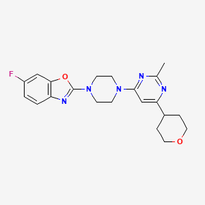 6-Fluoro-2-{4-[2-methyl-6-(oxan-4-yl)pyrimidin-4-yl]piperazin-1-yl}-1,3-benzoxazole