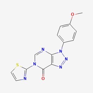 molecular formula C14H10N6O2S B15118372 3-(4-methoxyphenyl)-6-(1,3-thiazol-2-yl)-3H,6H,7H-[1,2,3]triazolo[4,5-d]pyrimidin-7-one 