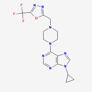 9-cyclopropyl-6-(4-{[5-(trifluoromethyl)-1,3,4-oxadiazol-2-yl]methyl}piperazin-1-yl)-9H-purine