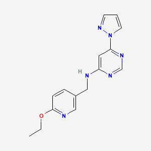 N-[(6-ethoxypyridin-3-yl)methyl]-6-(1H-pyrazol-1-yl)pyrimidin-4-amine