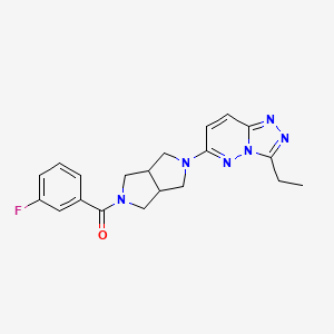 molecular formula C20H21FN6O B15118392 2-{3-Ethyl-[1,2,4]triazolo[4,3-b]pyridazin-6-yl}-5-(3-fluorobenzoyl)-octahydropyrrolo[3,4-c]pyrrole 