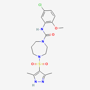 N-(5-Chloro-2-methoxyphenyl)-4-[(3,5-dimethyl-1H-pyrazol-4-yl)sulfonyl]-1,4-diazepane-1-carboxamide