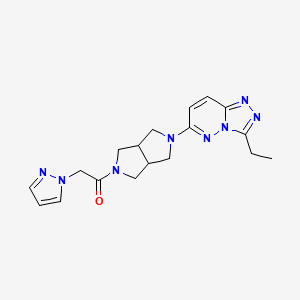 1-(5-{3-ethyl-[1,2,4]triazolo[4,3-b]pyridazin-6-yl}-octahydropyrrolo[3,4-c]pyrrol-2-yl)-2-(1H-pyrazol-1-yl)ethan-1-one