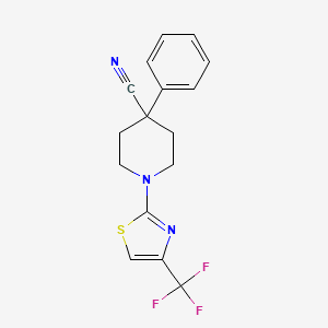 4-Phenyl-1-[4-(trifluoromethyl)-1,3-thiazol-2-yl]piperidine-4-carbonitrile