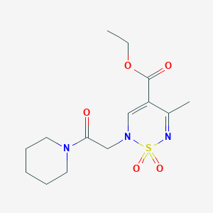 ethyl 5-methyl-1,1-dioxo-2-[2-oxo-2-(piperidin-1-yl)ethyl]-2H-1lambda6,2,6-thiadiazine-4-carboxylate