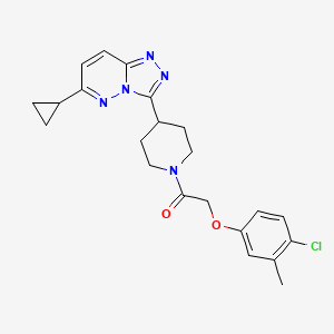 molecular formula C22H24ClN5O2 B15118463 2-(4-Chloro-3-methylphenoxy)-1-(4-{6-cyclopropyl-[1,2,4]triazolo[4,3-b]pyridazin-3-yl}piperidin-1-yl)ethan-1-one 