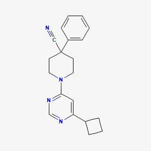 molecular formula C20H22N4 B15118514 1-(6-Cyclobutylpyrimidin-4-yl)-4-phenylpiperidine-4-carbonitrile 