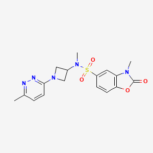 molecular formula C17H19N5O4S B15118515 N,3-dimethyl-N-[1-(6-methylpyridazin-3-yl)azetidin-3-yl]-2-oxo-2,3-dihydro-1,3-benzoxazole-5-sulfonamide 