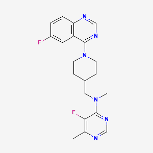 molecular formula C20H22F2N6 B15118540 5-fluoro-N-{[1-(6-fluoroquinazolin-4-yl)piperidin-4-yl]methyl}-N,6-dimethylpyrimidin-4-amine 