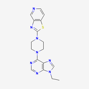 molecular formula C17H18N8S B15118544 9-ethyl-6-(4-{[1,3]thiazolo[4,5-c]pyridin-2-yl}piperazin-1-yl)-9H-purine 