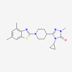 molecular formula C20H25N5OS B15118547 4-cyclopropyl-3-[1-(4,6-dimethyl-1,3-benzothiazol-2-yl)piperidin-4-yl]-1-methyl-4,5-dihydro-1H-1,2,4-triazol-5-one 