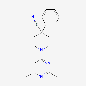 molecular formula C18H20N4 B15118552 1-(2,6-Dimethylpyrimidin-4-yl)-4-phenylpiperidine-4-carbonitrile 