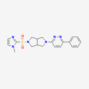 molecular formula C20H22N6O2S B15118570 3-{5-[(1-methyl-1H-imidazol-2-yl)sulfonyl]-octahydropyrrolo[3,4-c]pyrrol-2-yl}-6-phenylpyridazine 