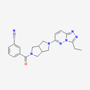 molecular formula C21H21N7O B15118586 3-(5-{3-Ethyl-[1,2,4]triazolo[4,3-b]pyridazin-6-yl}-octahydropyrrolo[3,4-c]pyrrole-2-carbonyl)benzonitrile 