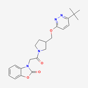 3-[2-(3-{[(6-Tert-butylpyridazin-3-yl)oxy]methyl}pyrrolidin-1-yl)-2-oxoethyl]-2,3-dihydro-1,3-benzoxazol-2-one