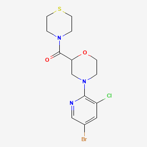 molecular formula C14H17BrClN3O2S B15118630 4-(5-Bromo-3-chloropyridin-2-yl)-2-(thiomorpholine-4-carbonyl)morpholine 