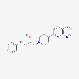 molecular formula C22H25N3O2 B15118638 1-[4-(1,8-Naphthyridin-2-yl)piperidin-1-yl]-3-phenoxypropan-2-ol 