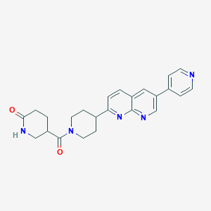 molecular formula C24H25N5O2 B15118641 5-{4-[6-(Pyridin-4-yl)-1,8-naphthyridin-2-yl]piperidine-1-carbonyl}piperidin-2-one 