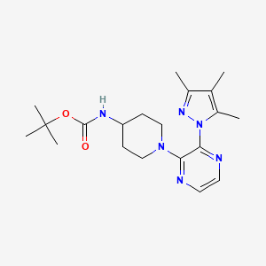 tert-butyl N-{1-[3-(3,4,5-trimethyl-1H-pyrazol-1-yl)pyrazin-2-yl]piperidin-4-yl}carbamate